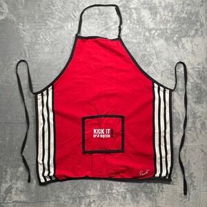 Emeril Lagasse Apron‎ Kick It Up A Notch Red Black White Stripes Pocket